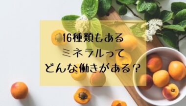 16種類もあるミネラルってどんな働きがある?必須なもの不足しがちなものと鉄と亜鉛の重要性についても